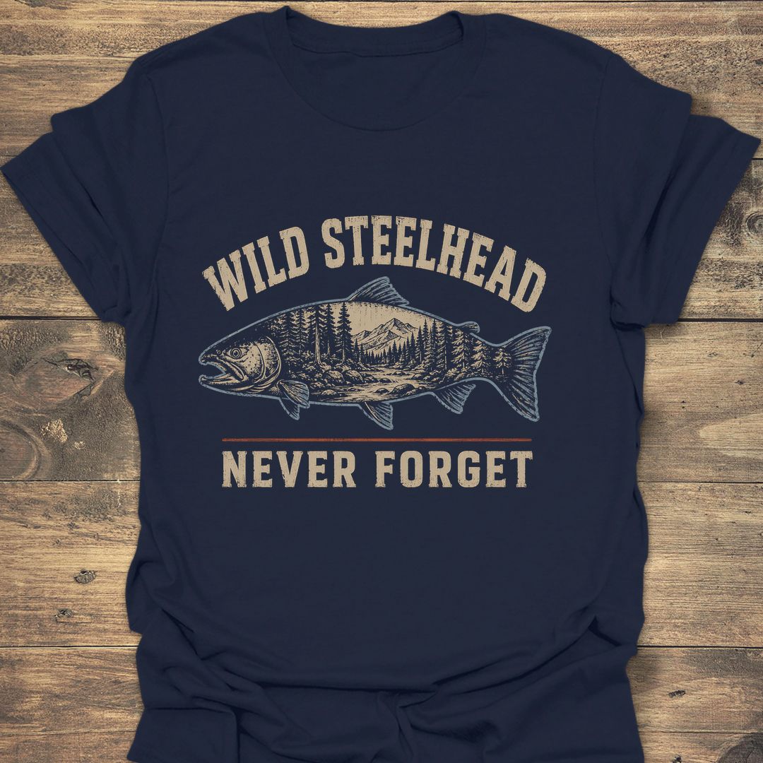 Wild Steelhead Never Forget - Navy t-shirt