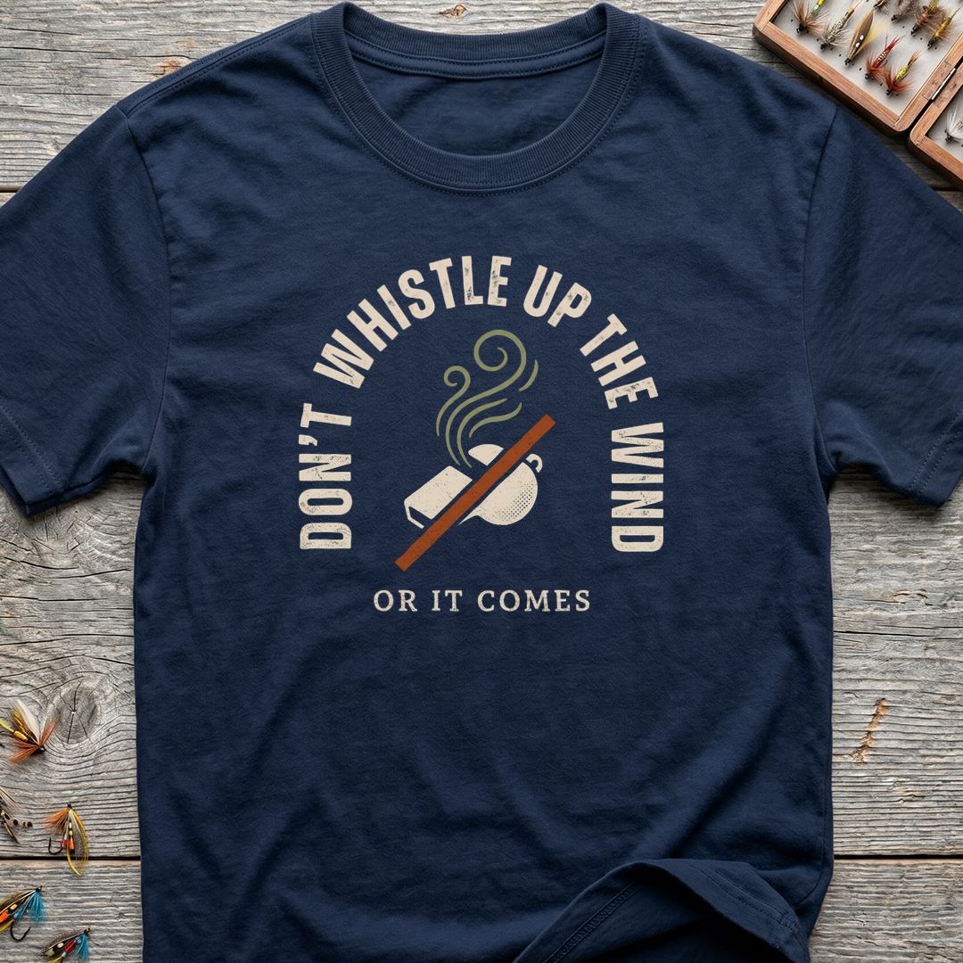 Don't Whistle Up The Wind - Navy t-shirt
