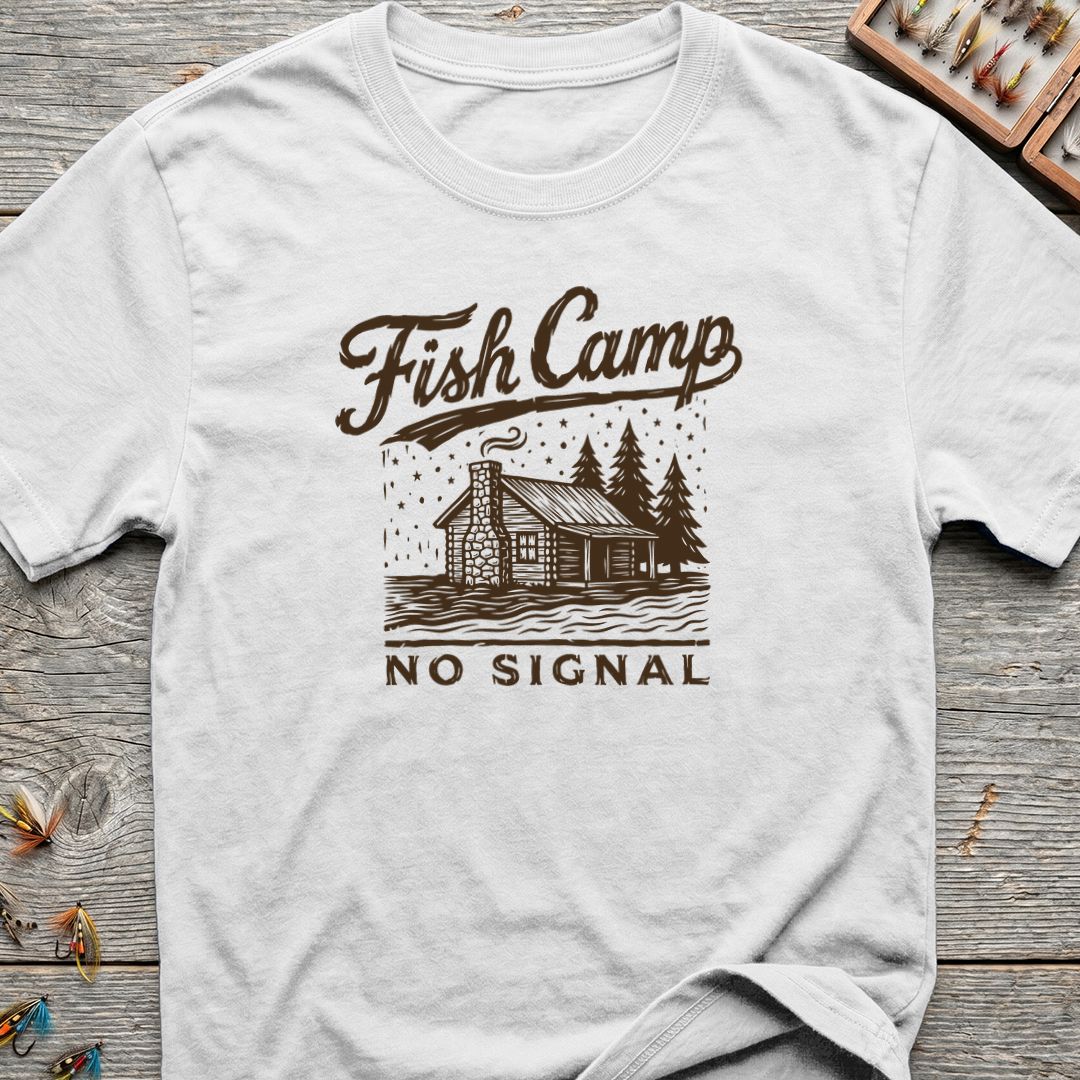 Fish Camp No Signal - White t-shirt