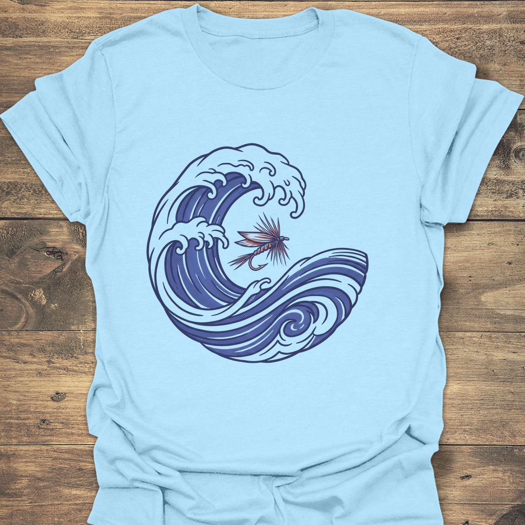 Great Wave Dry Fly - Light Blue t-shirt