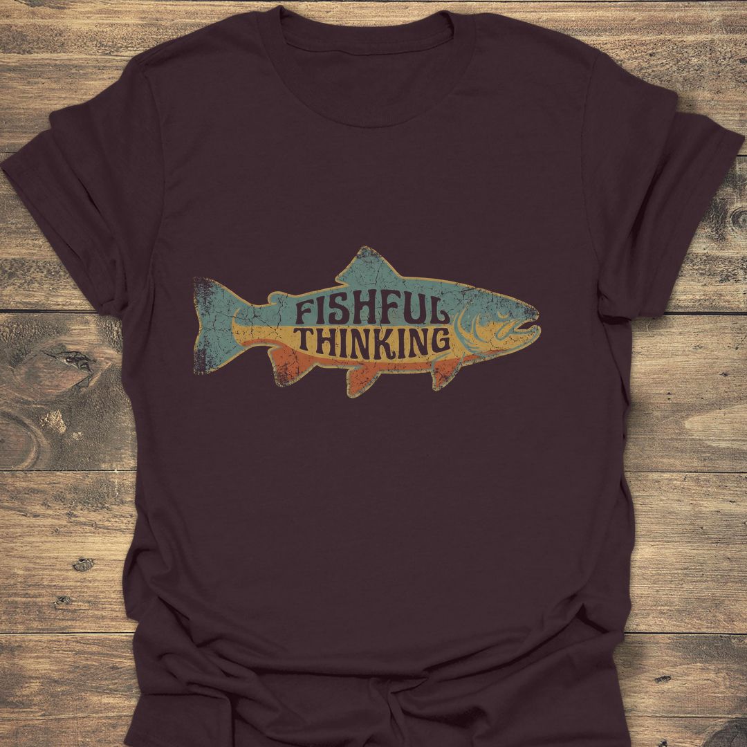 Fishfull Thinking Trout Design - Dark Chocolate t-shirt