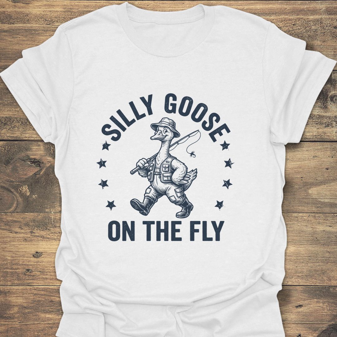 Silly Goose On The Fly - White t-shirt