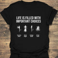 Important Choices Fly Chart - Black t-shirt