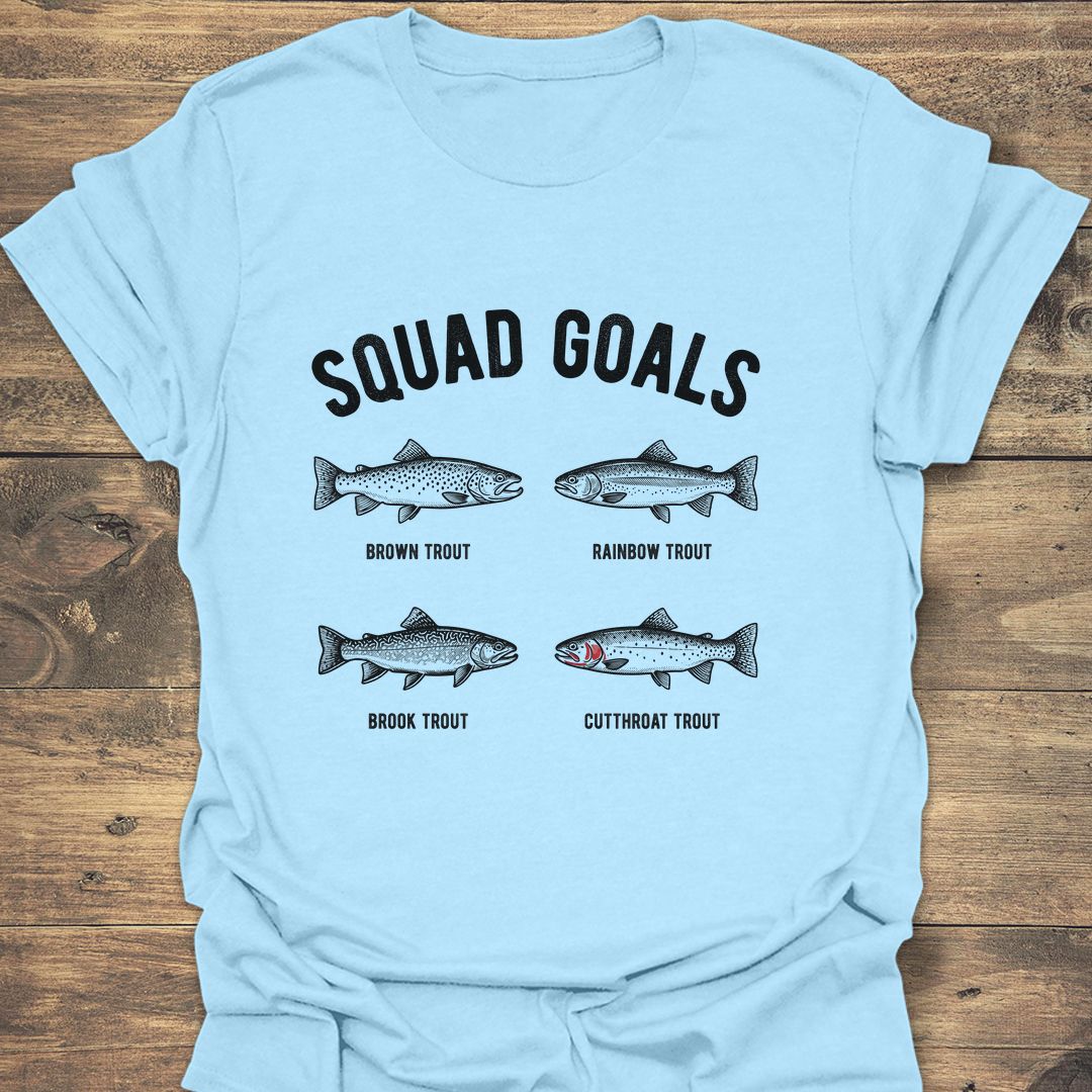 Trout Squad Goals - Light Blue t-shirt
