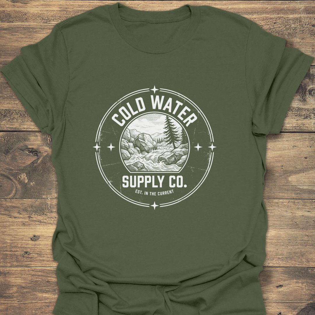 Cold Water Supply Co - Military Green t-shirt