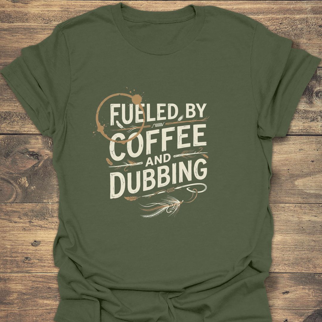 Fueled By Coffee And Dubbing - Military Green t-shirt