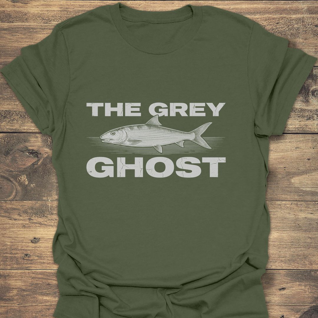 The Grey Ghost Bonefish - Military Green t-shirt