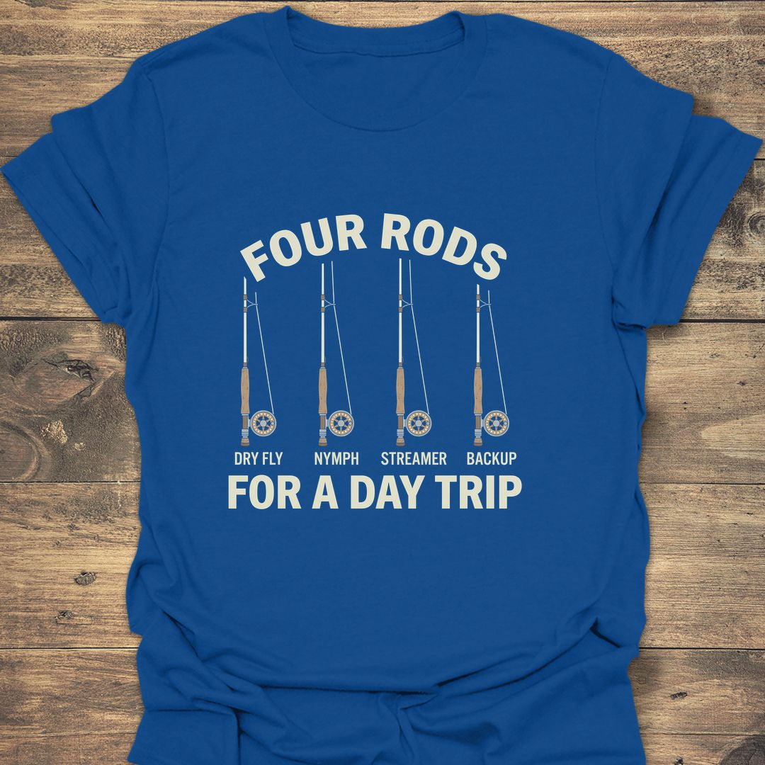 Four Rods For A Day - Royal t-shirt