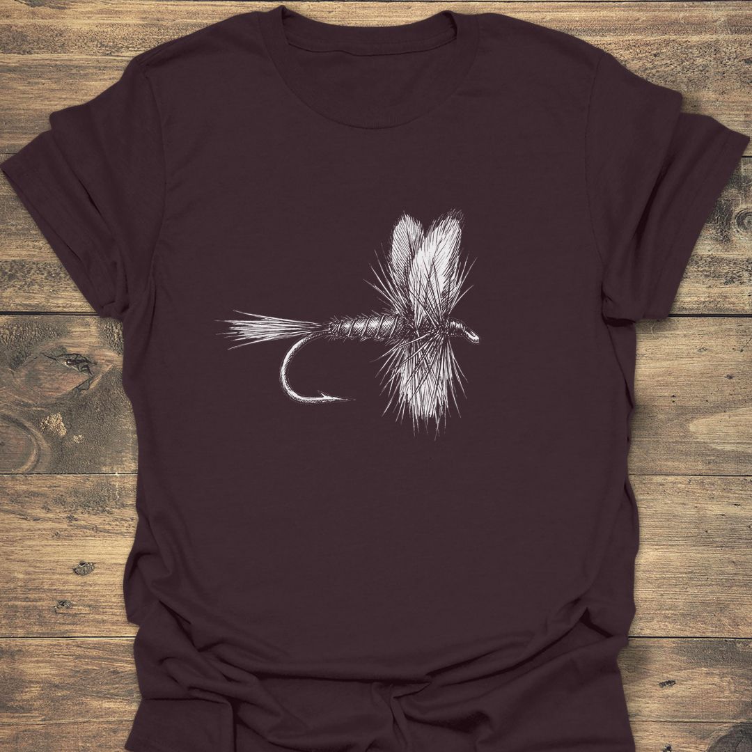 Classic Dry Fly Sketch - Dark Chocolate t-shirt