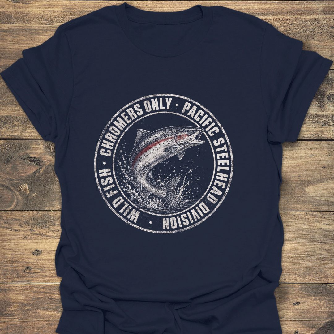 Chromers Only Pacific Steelhead - Navy t-shirt