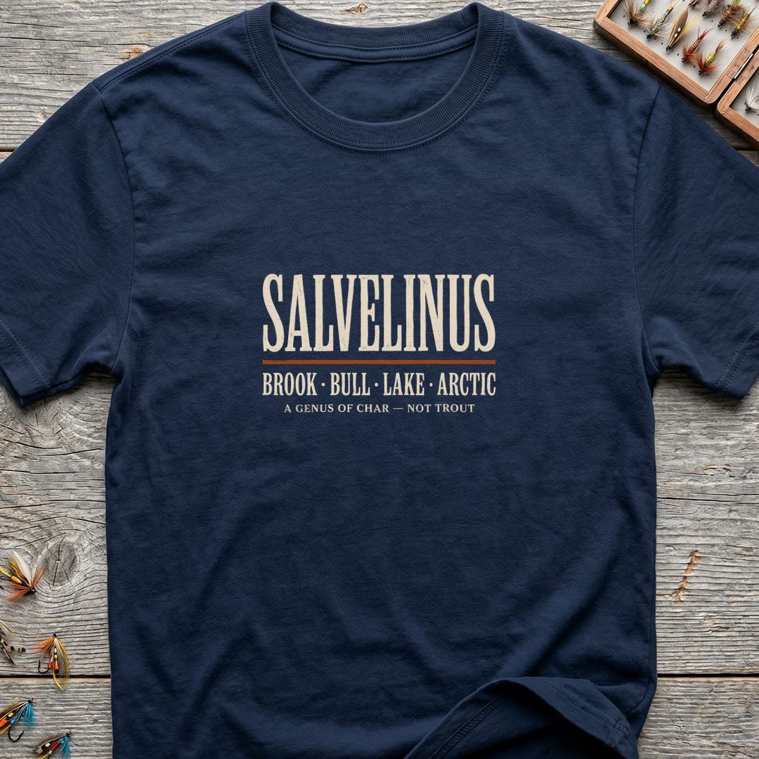 Salvelinus Genus of Char - Navy t-shirt