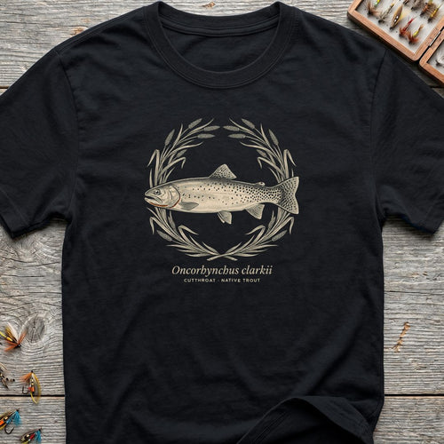 Cutthroat Native Trout Crest - Black t-shirt