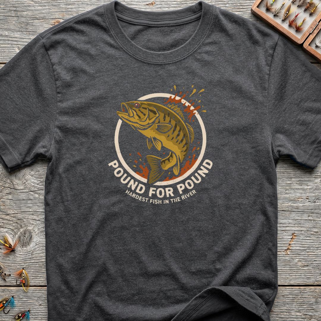 Pound For Pound Smallmouth Bass - Dark Heather t-shirt
