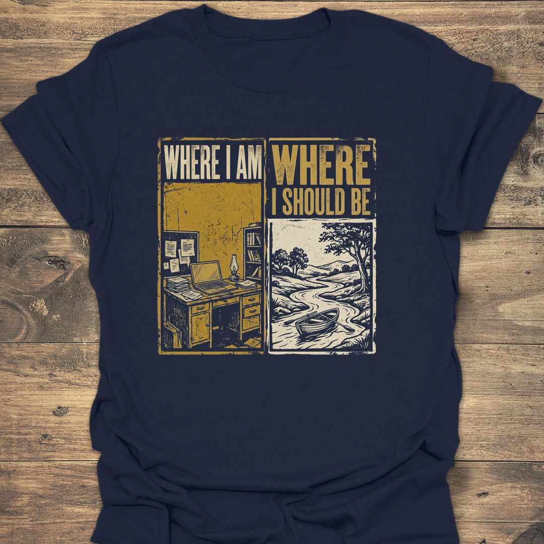 Where I Should Be River - Navy t-shirt