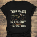 Tying Season Is The Only - Black t-shirt