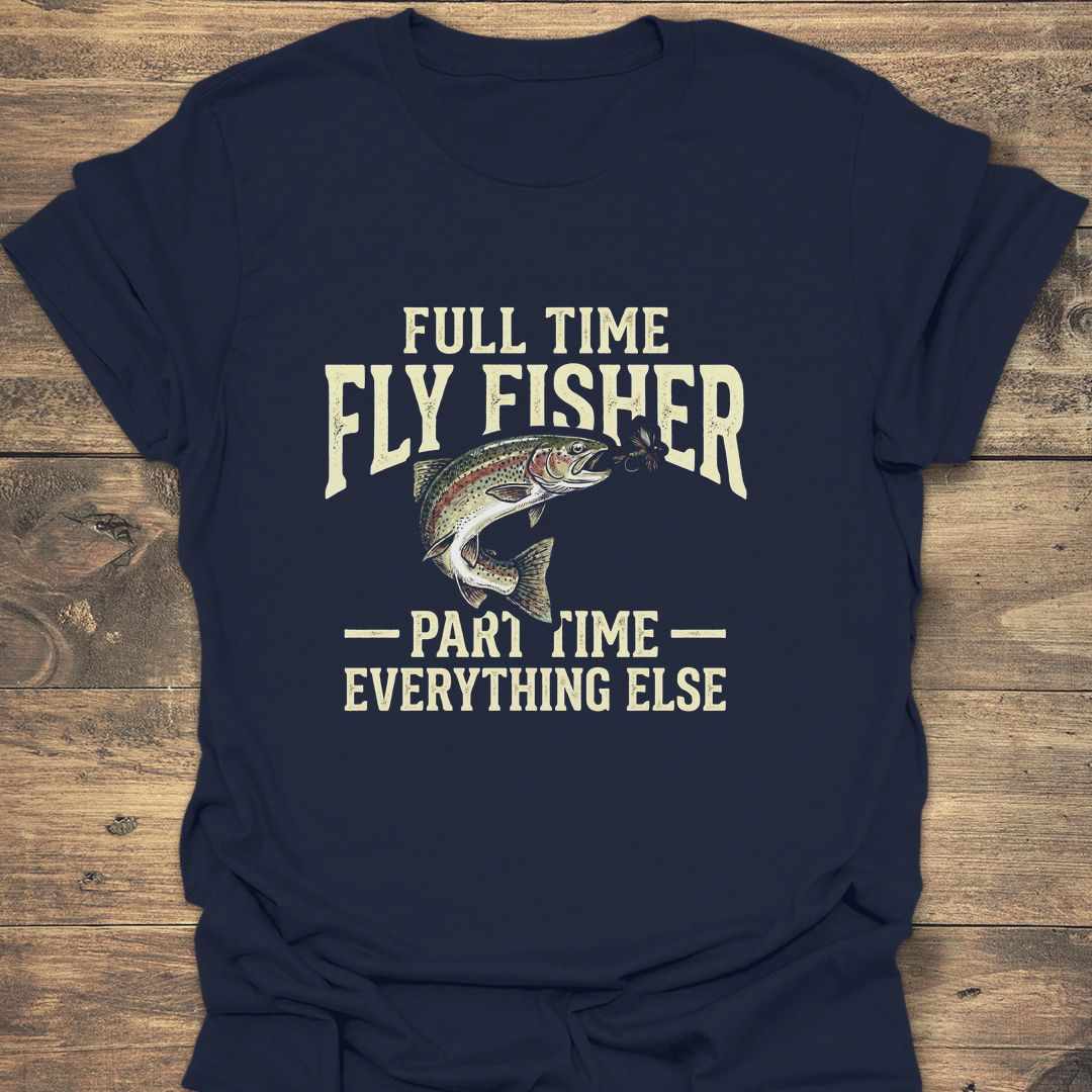 Full Time Fly Fisher - Navy t-shirt