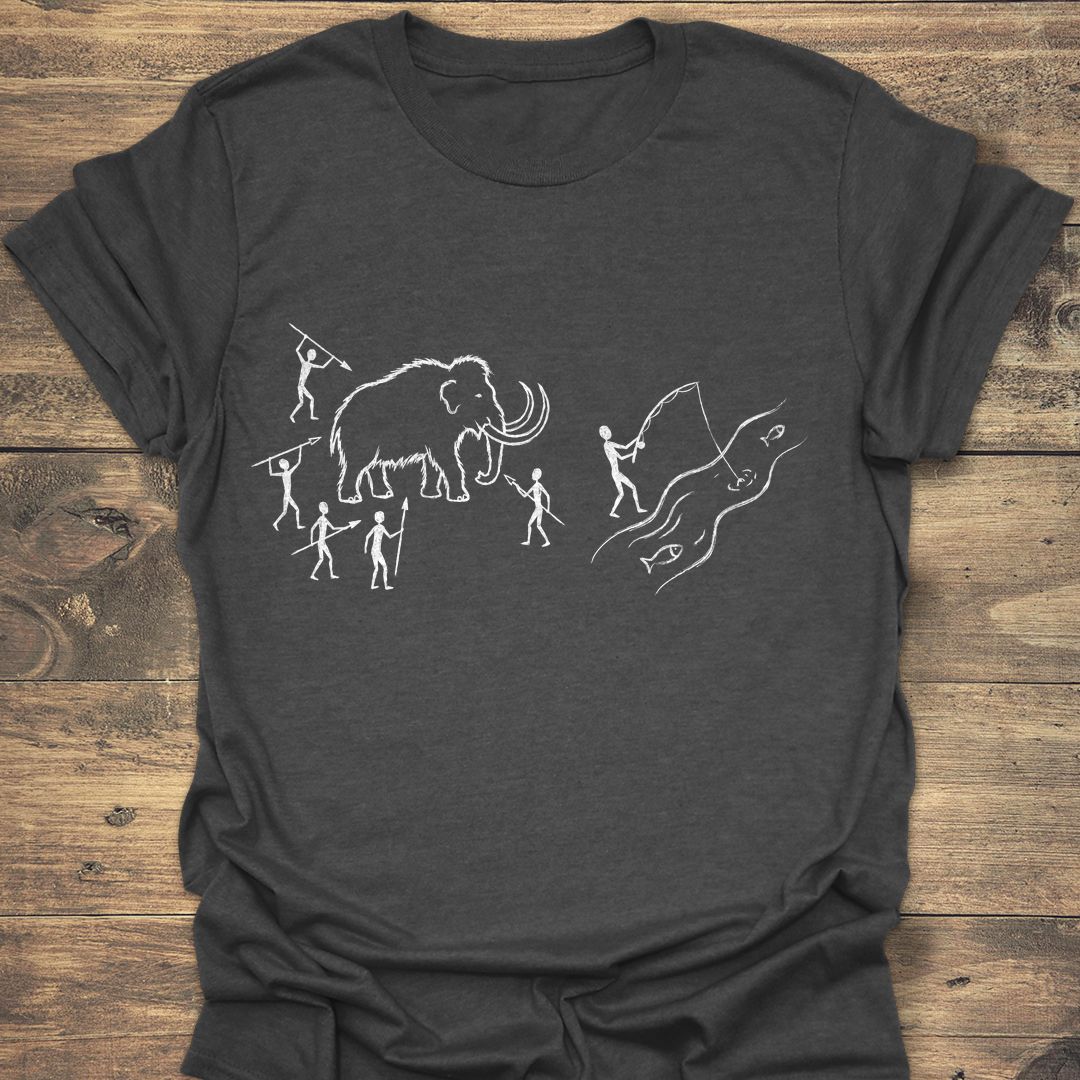 Cave Fishing While Others Hunt - Dark Heather t-shirt