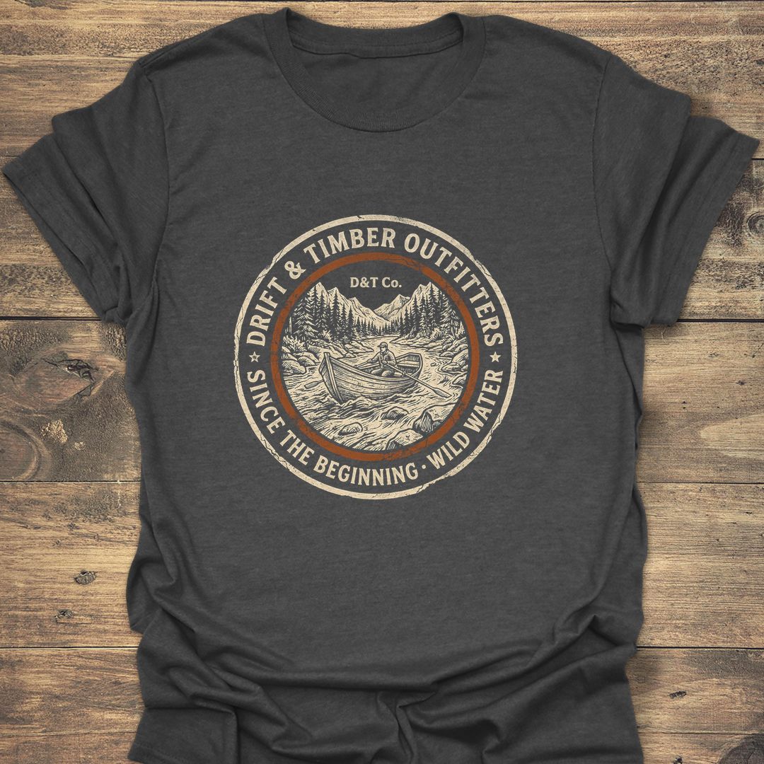 Drift Boat Wild Water Outfitters - Dark Heather t-shirt