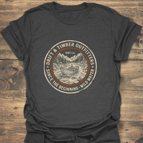 Drift Boat Wild Water Outfitters - Dark Heather t-shirt
