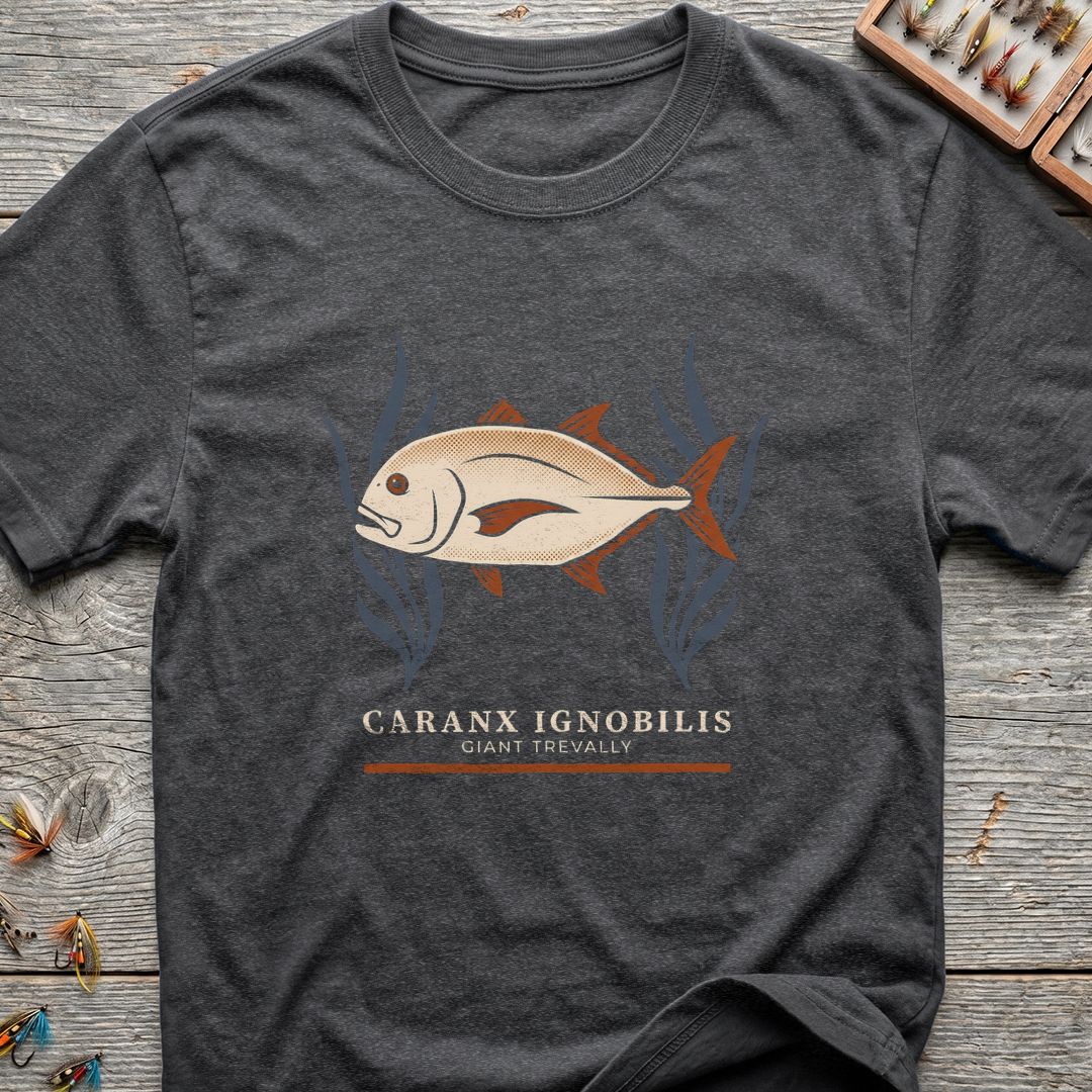 Caranx Ignobilis Giant Trevally - Dark Heather t-shirt