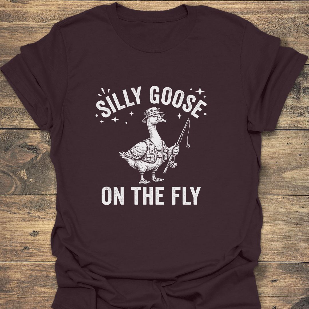Silly Goose On The Fly - Dark Chocolate t-shirt