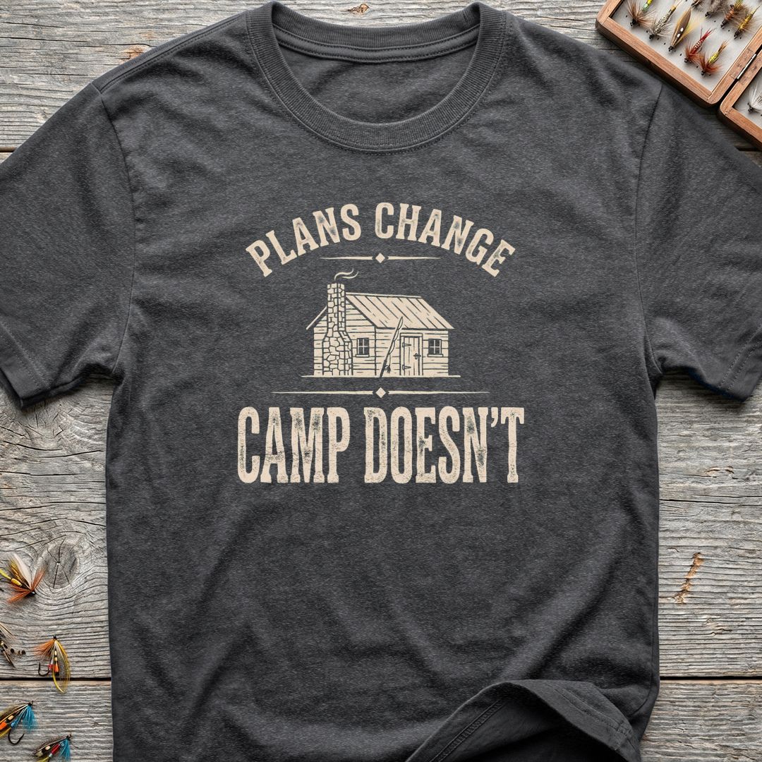Plans Change Camp Doesn't - Dark Heather t-shirt