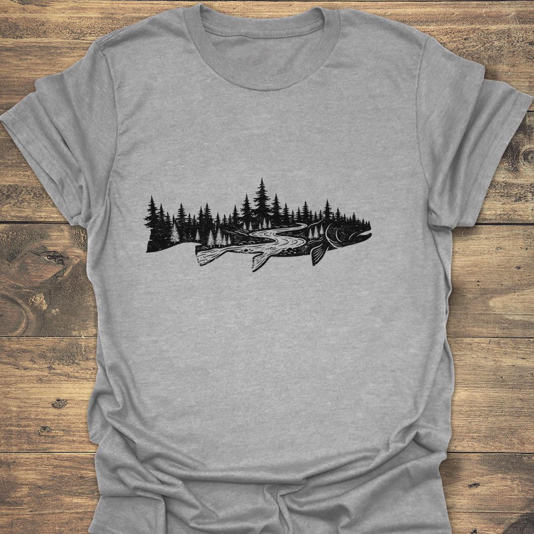 Trout River Double Exposure - Sport Grey t-shirt