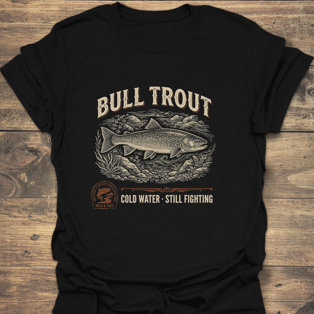 Bull Trout Cold Water - Black t-shirt