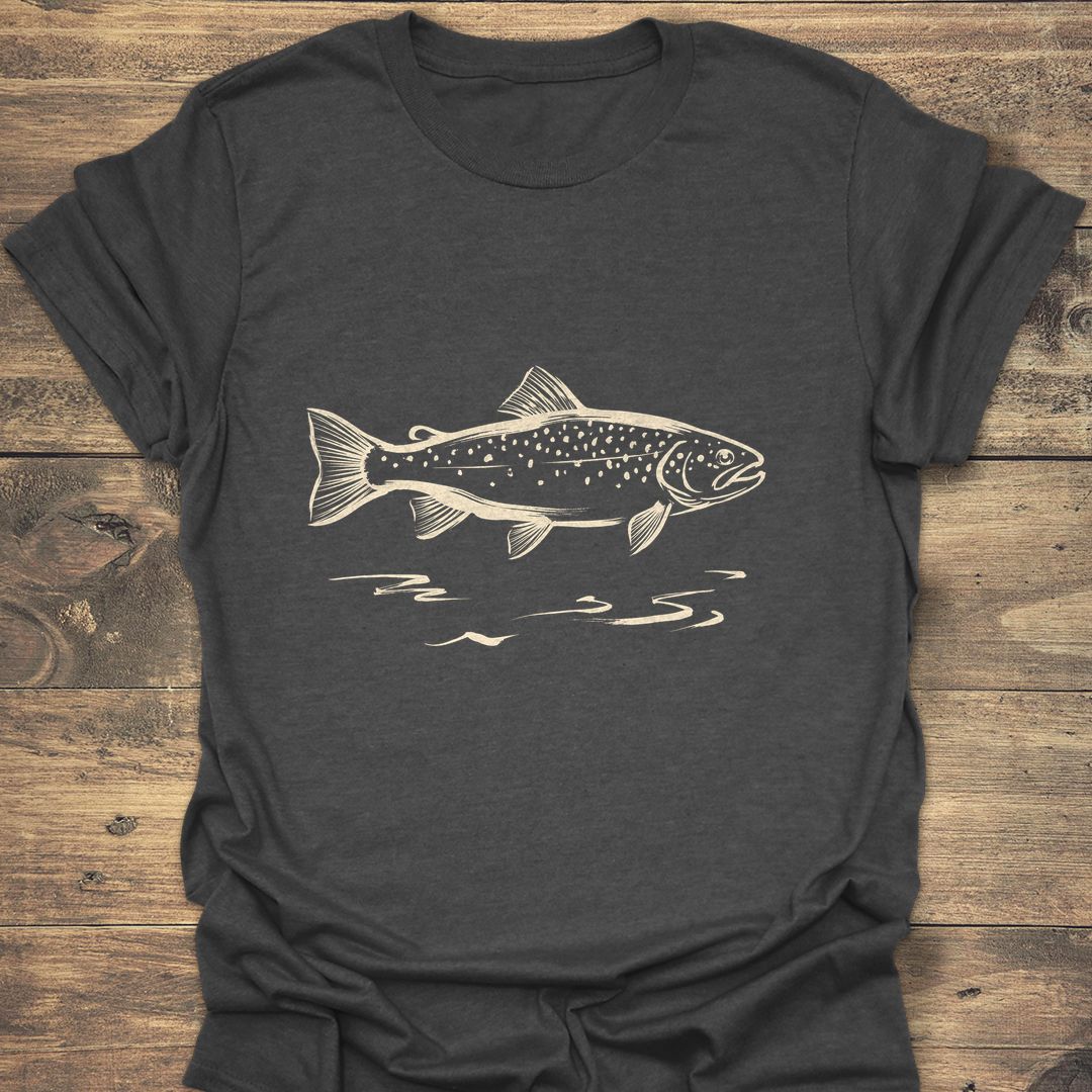 Speckled Trout Sketch - Dark Heather t-shirt