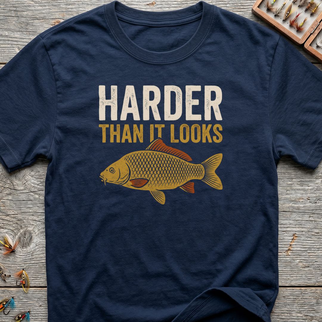 Carp Harder Than It Looks - Navy t-shirt