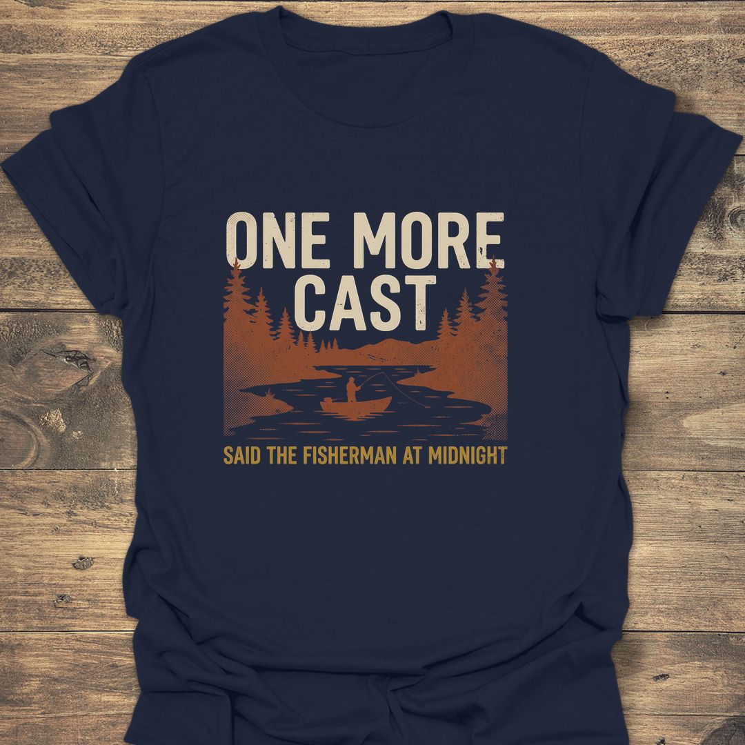 One More Cast At Midnight - Navy t-shirt