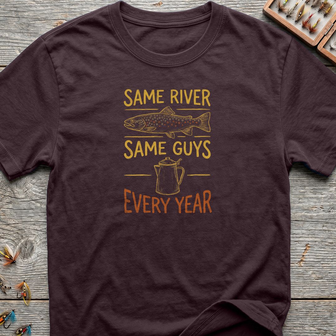 Same River Same Guys Every - Dark Chocolate t-shirt