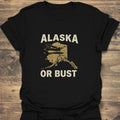 Alaska Or Bust Bush Plane - Black t-shirt