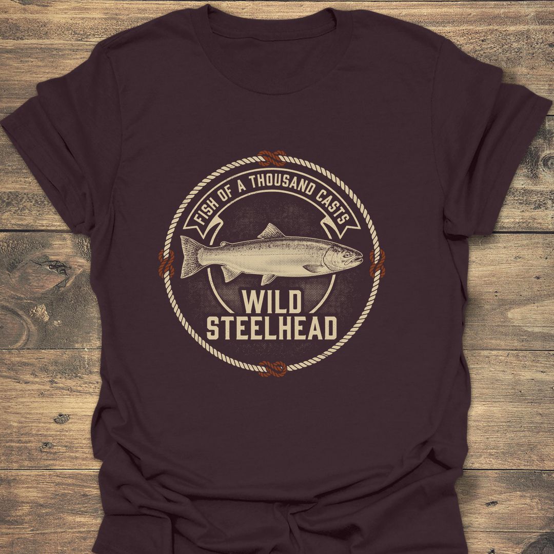 Wild Steelhead Thousand Casts - Dark Chocolate t-shirt