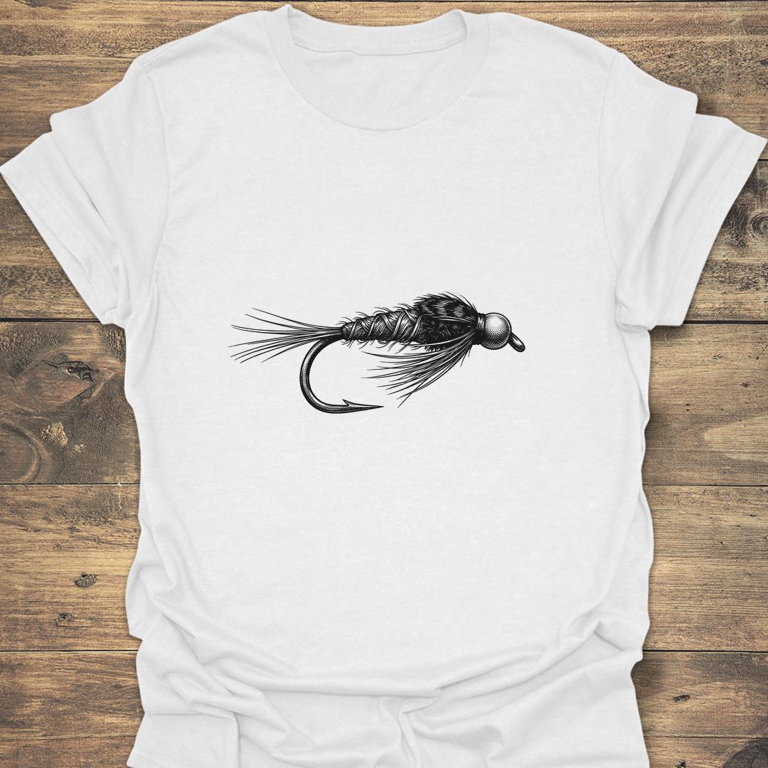 Bead Head Nymph Fly Art - White t-shirt
