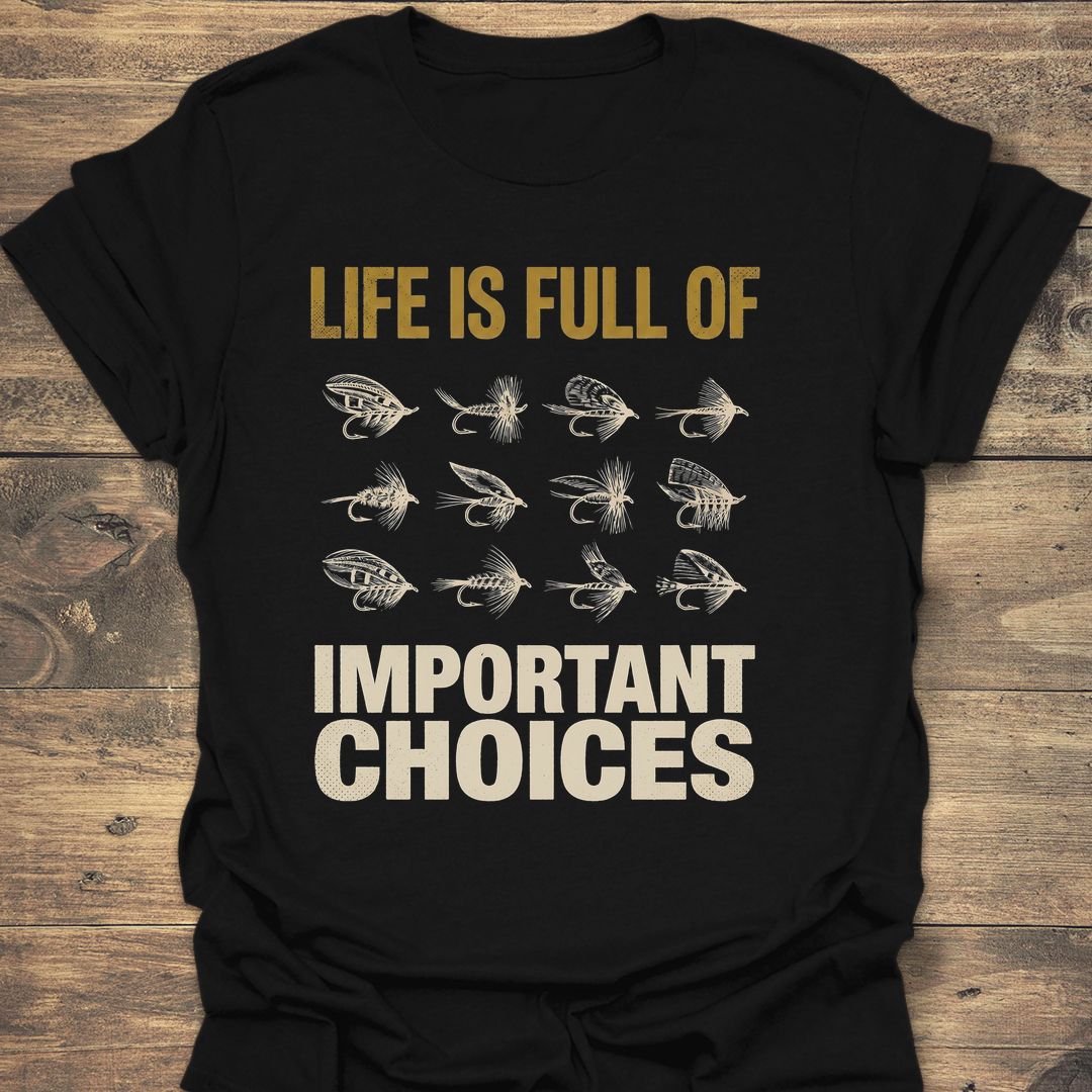 Important Choices Fly Box - Black t-shirt