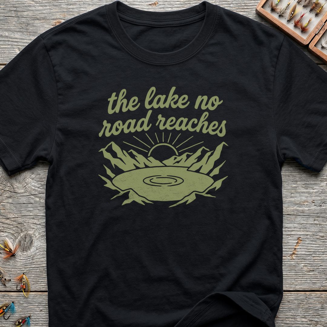 The Lake No Road Reaches - Black t-shirt