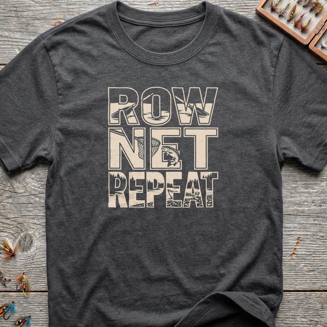 Row Net Repeat - Dark Heather t-shirt
