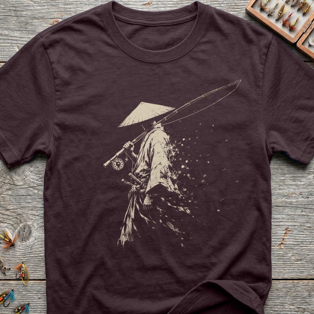 Samurai Fly Fishing - Dark Chocolate t-shirt