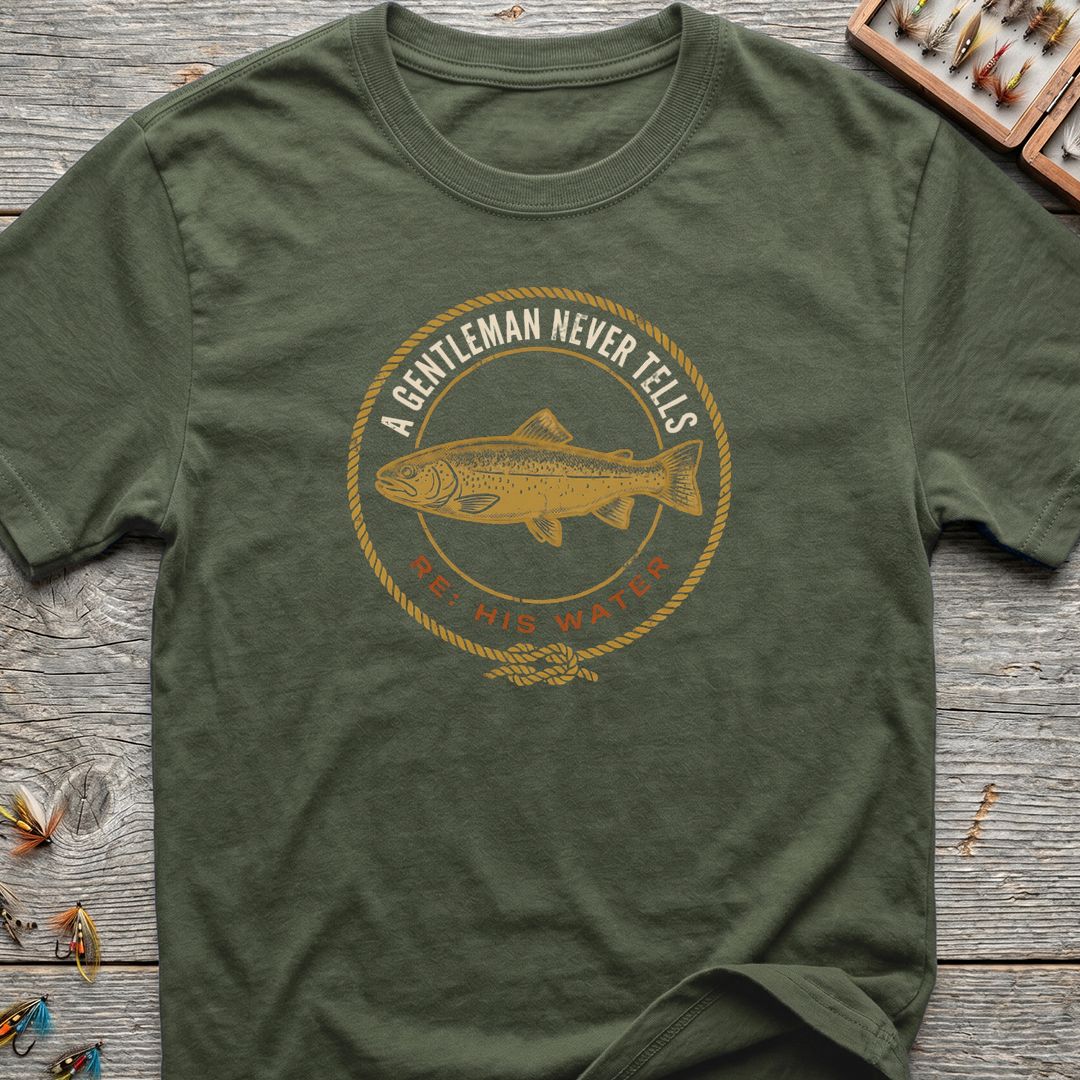 A Gentleman Never Tells - Military Green t-shirt