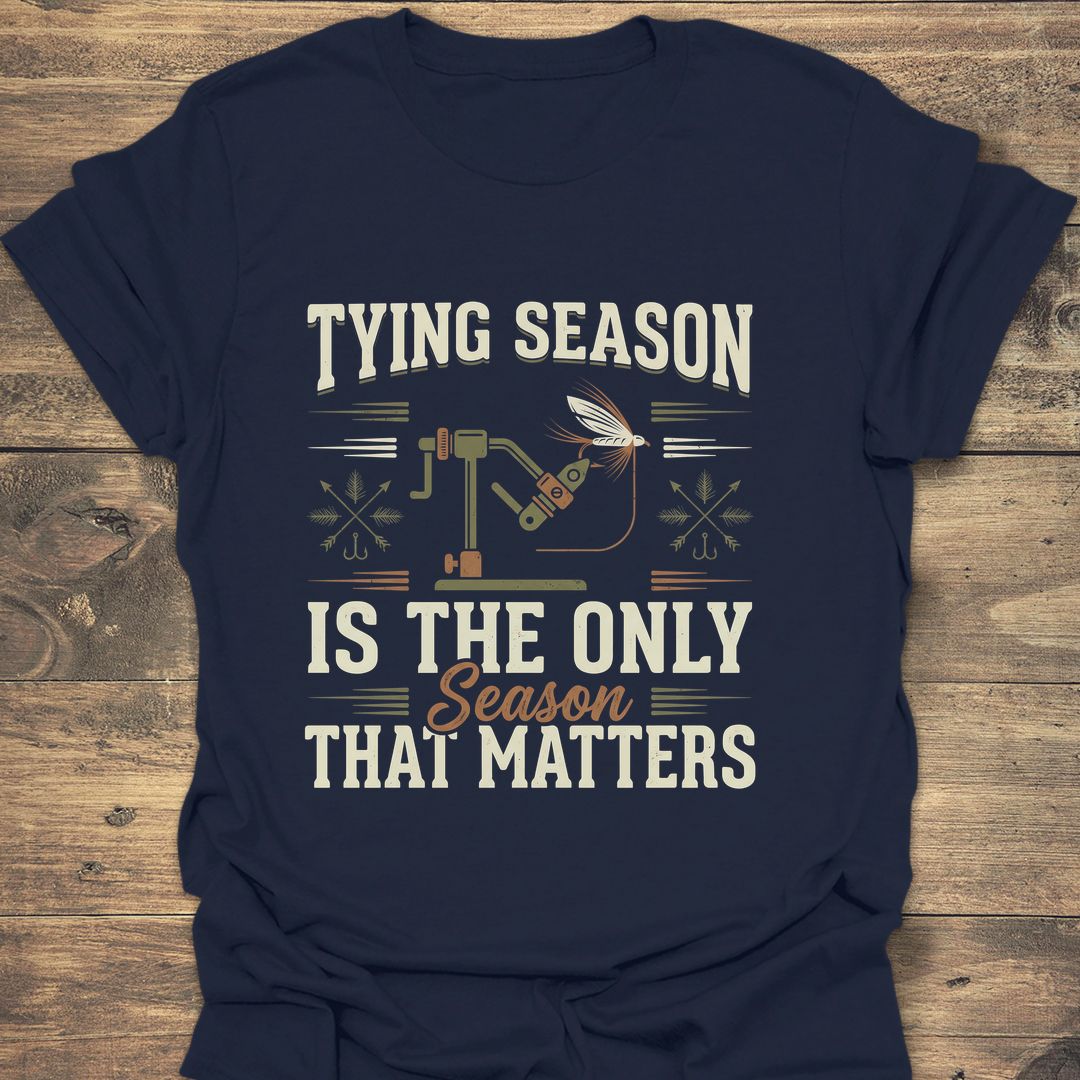 Tying Season Is The Only - Navy t-shirt