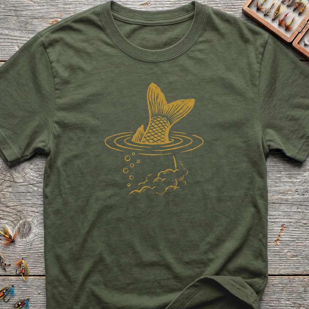 Tailing Trout Rise - Military Green t-shirt