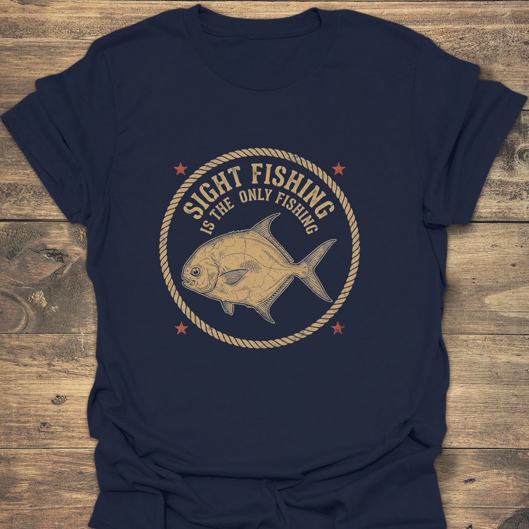 Sight Fishing Permit Badge - Navy t-shirt