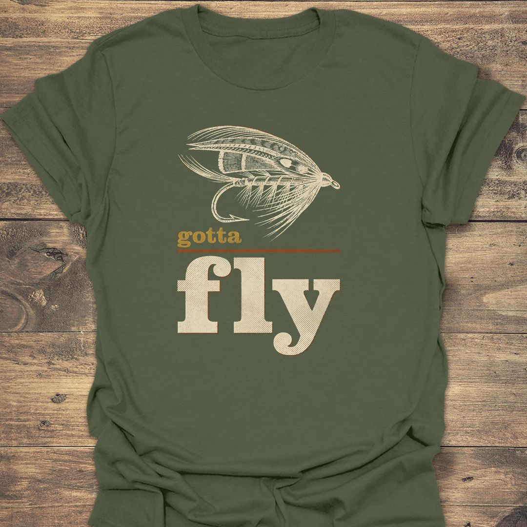Gotta Fly Classic Wet Fly - Military Green t-shirt