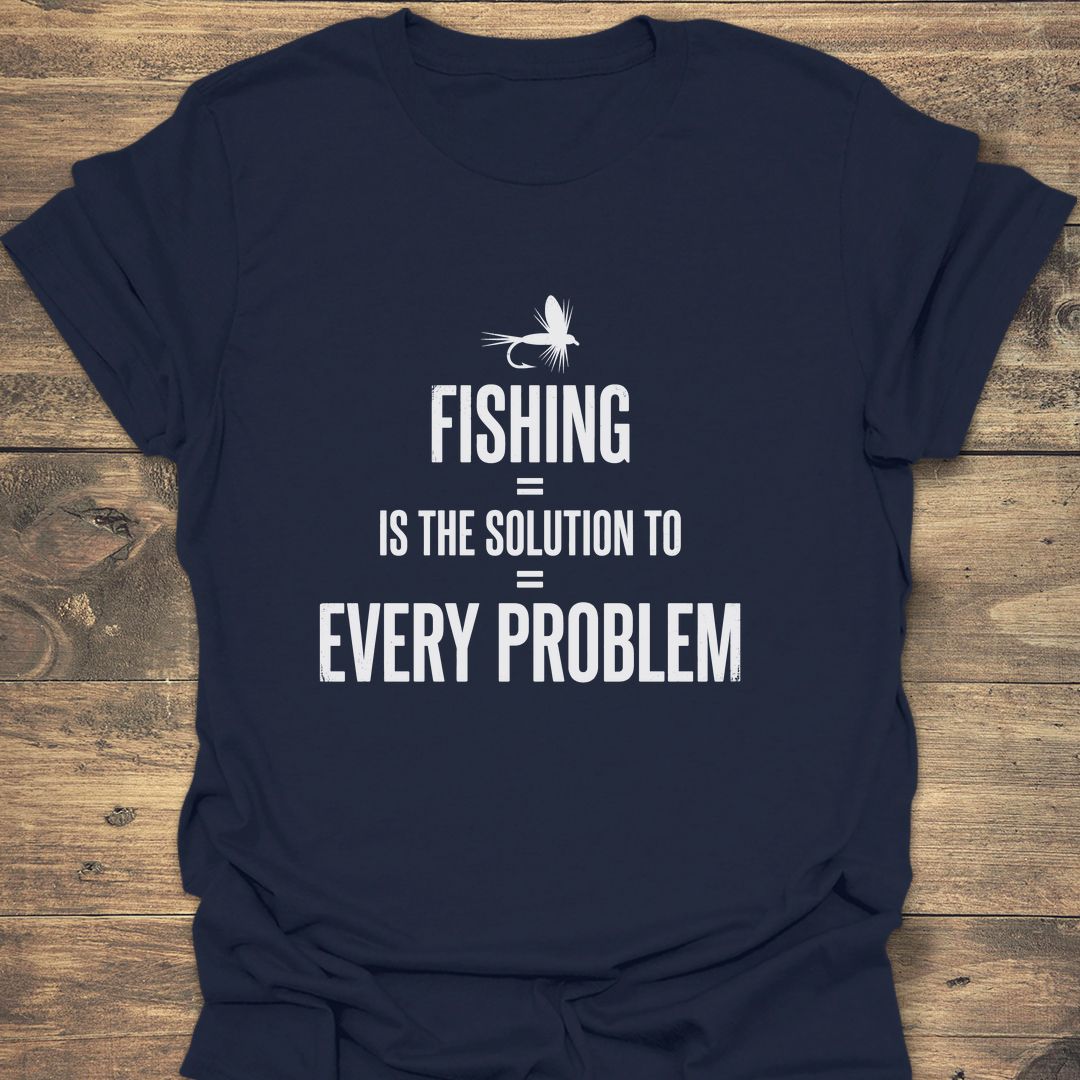 Fishing Solves Every Problem - Navy t-shirt