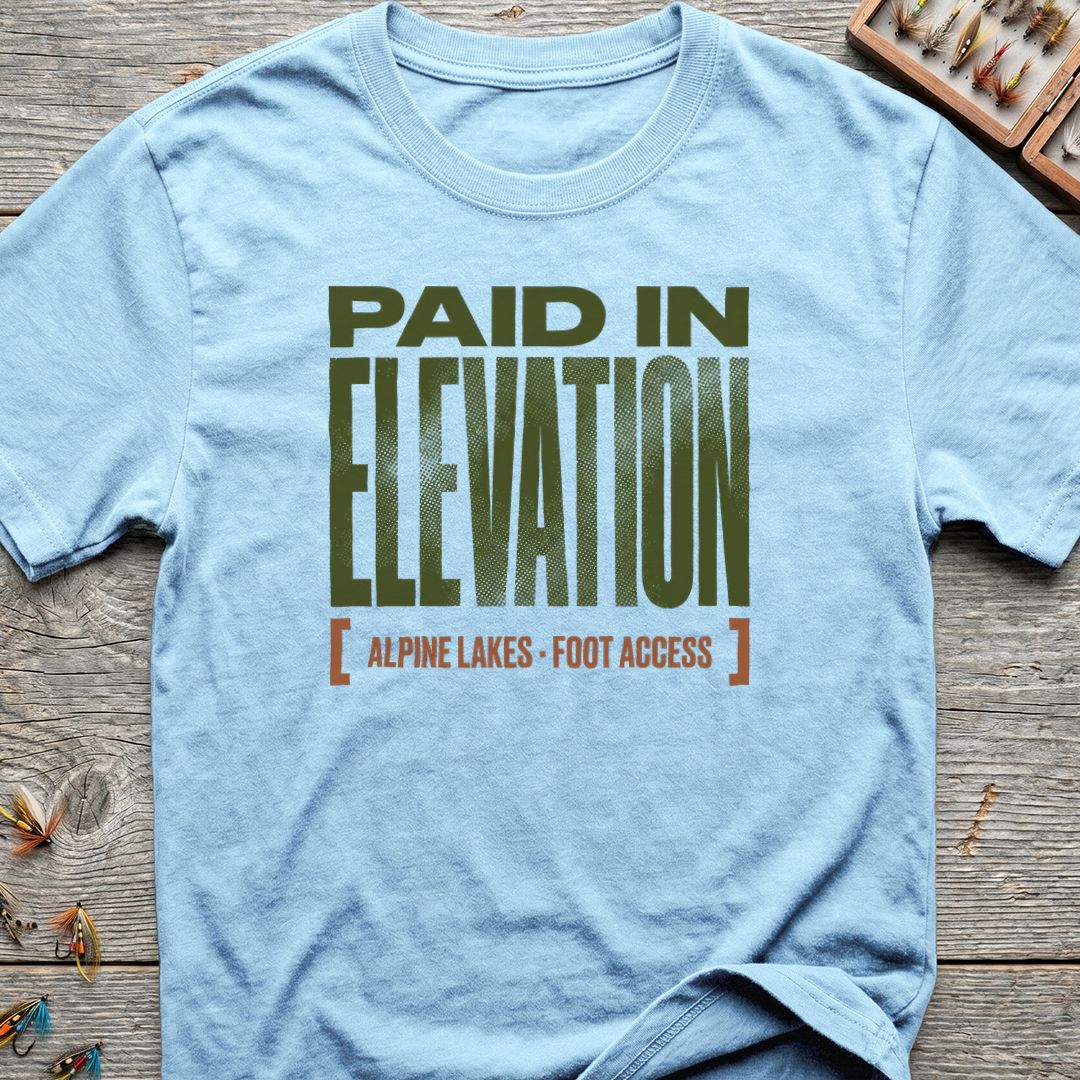 Paid In Elevation Alpine Lakes - Light Blue t-shirt