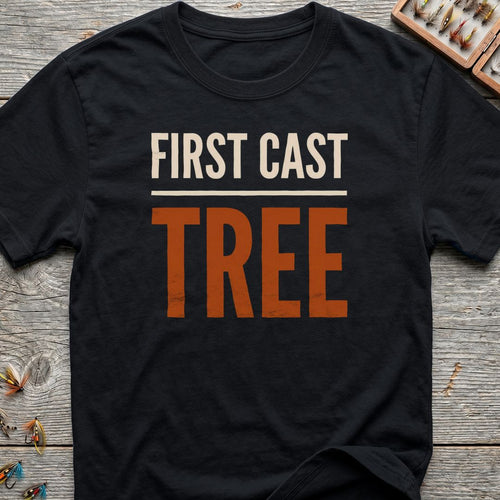 First Cast Tree - Black t-shirt