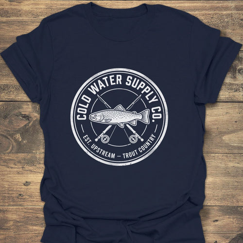 Cold Water Supply Co Trout - Navy t-shirt