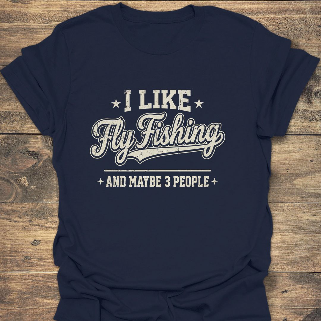 I Like Fly Fishing Maybe - Navy t-shirt
