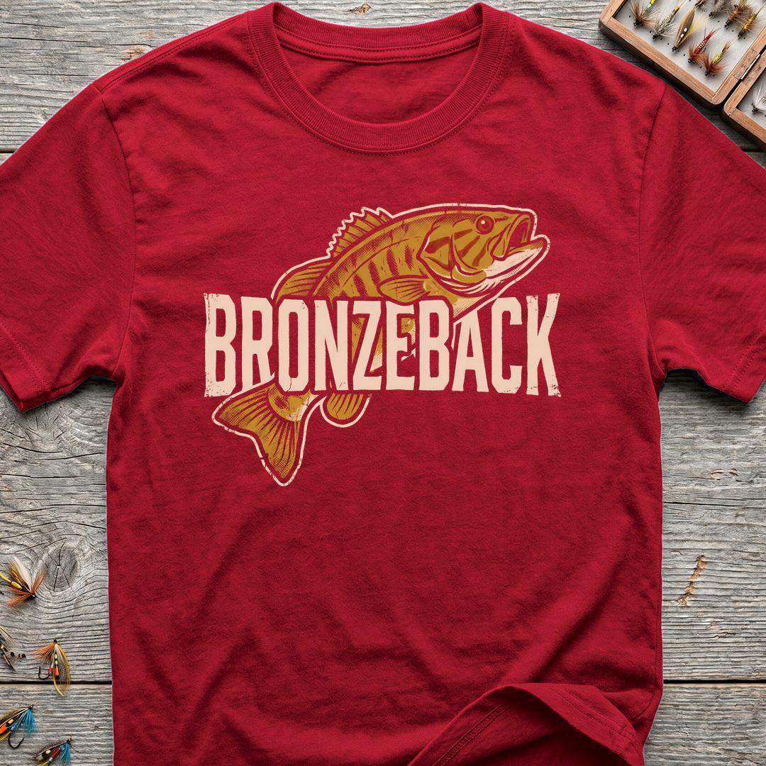 Bronzeback Smallmouth Bass - Red t-shirt